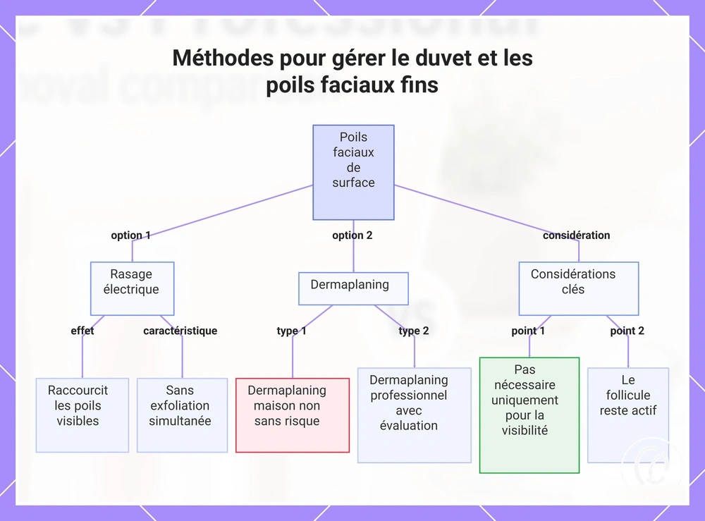 Méthodes pour gérer le duvet et les poils faciaux fins