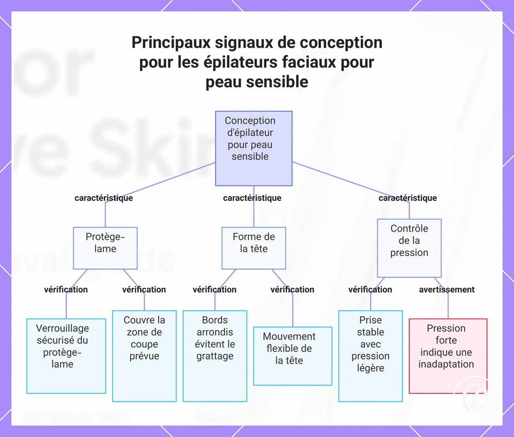 Principaux signaux de conception pour les épilateurs faciaux pour peau sensible