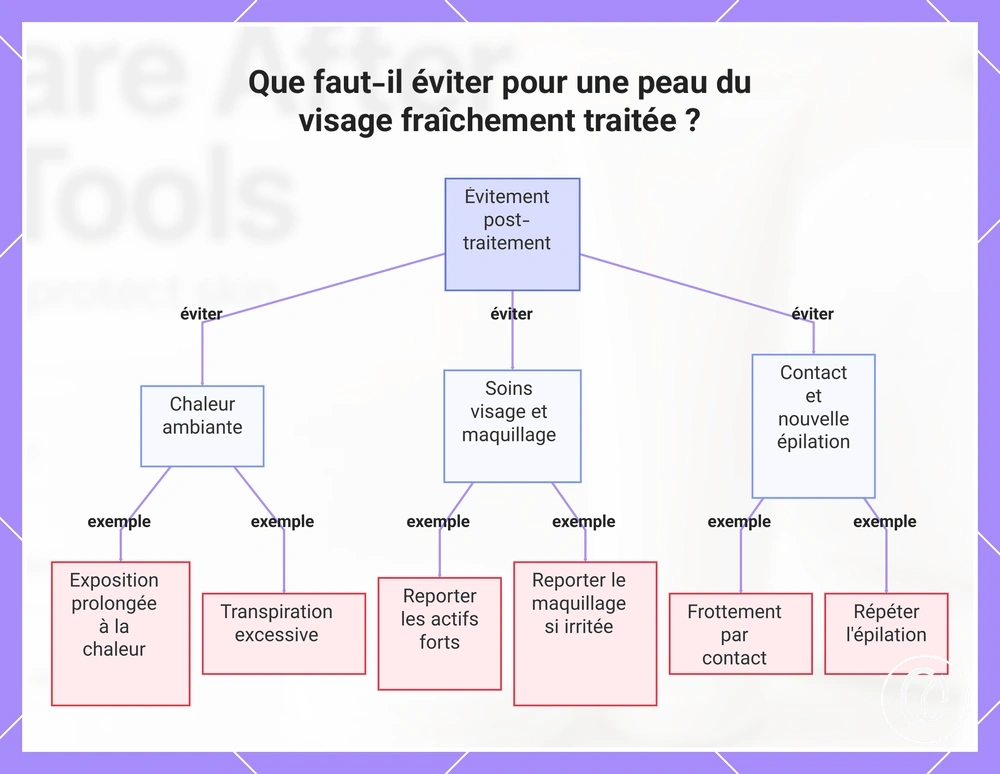 Que faut-il éviter pour une peau du visage fraîchement traitée ?
