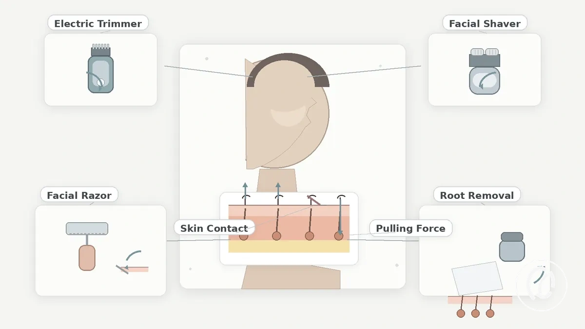 Comparaison des types d’outils d’épilation doux du visage pour peau sensible