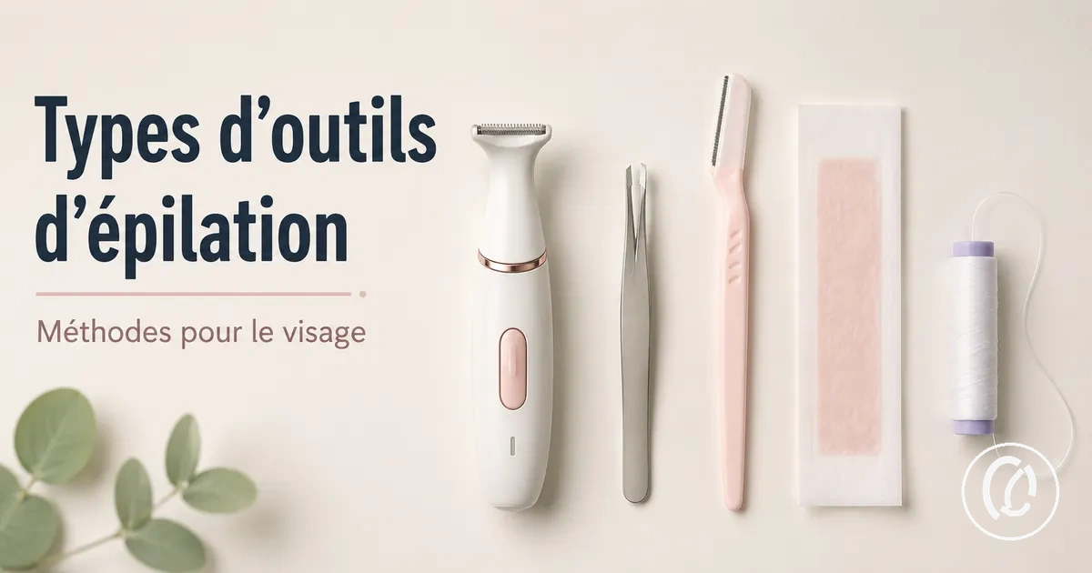 Différents types d’outils d’épilation du visage présentés côte à côte