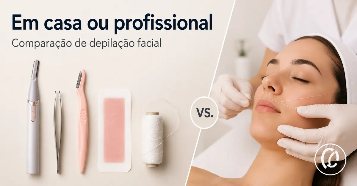 Ferramentas de depilação facial em casa apresentadas como alternativa à depilação profissional