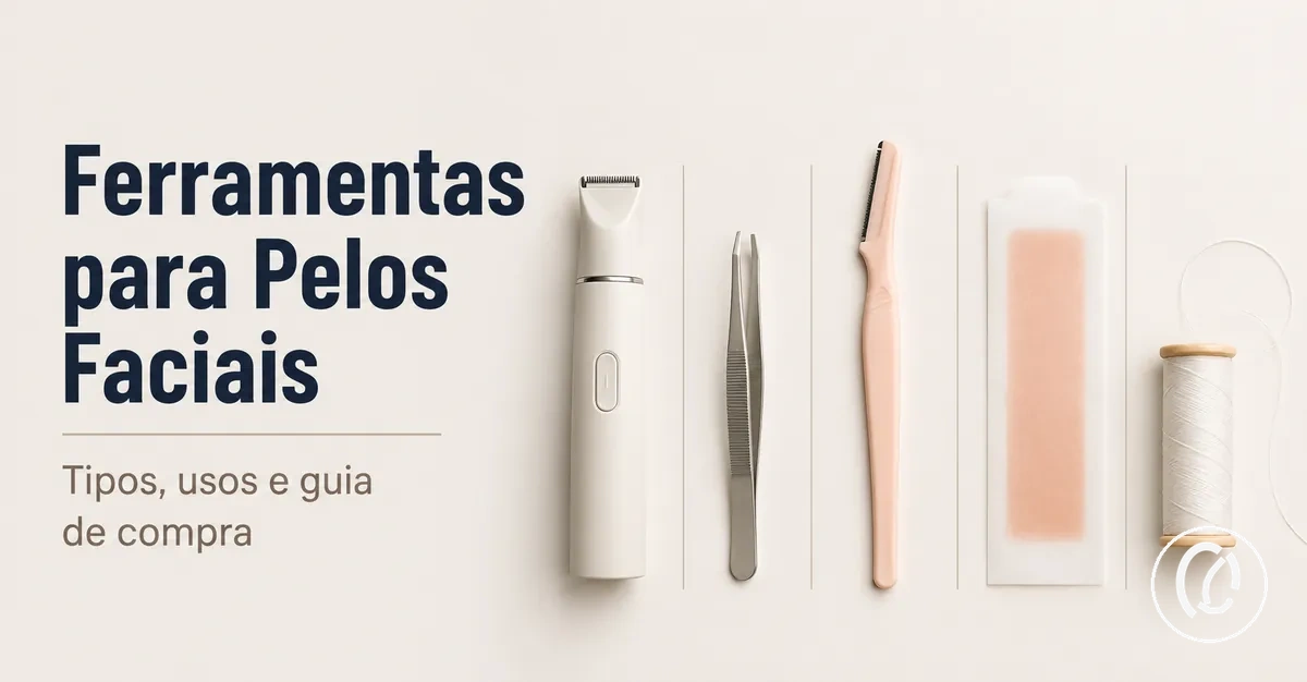 Conjunto de ferramentas para remover pelos faciais organizado para comparar tipos e usos