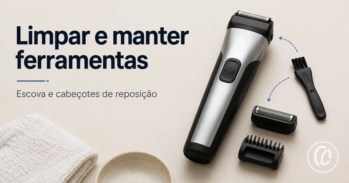 Ferramentas para remover pelos faciais com escova de limpeza e cabeçotes de reposição