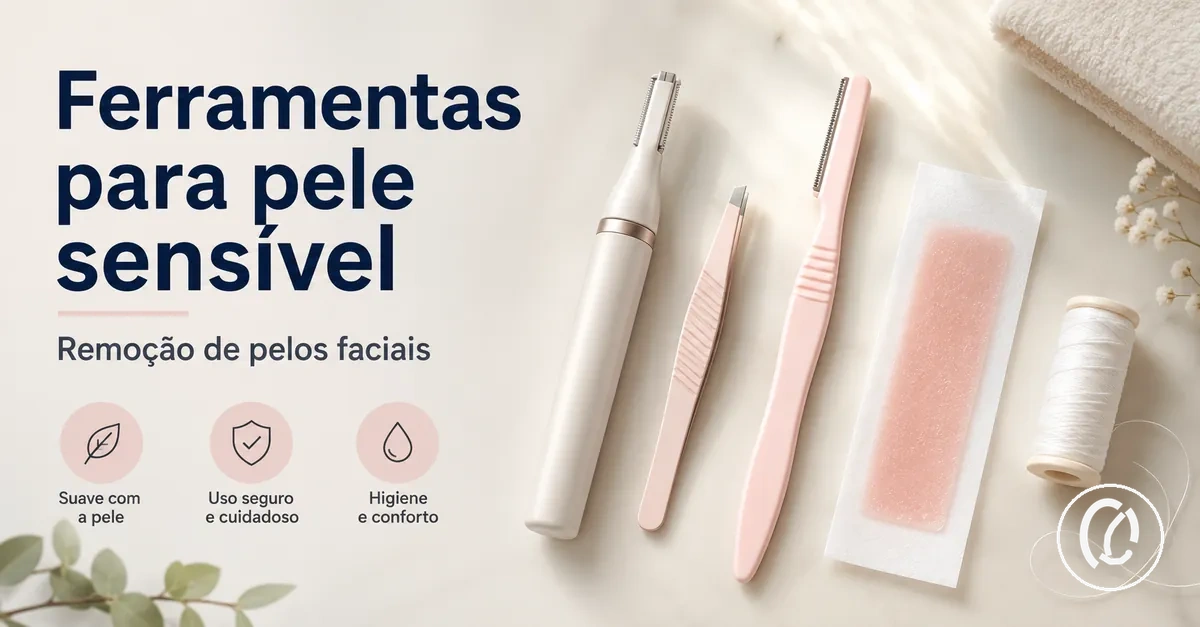 Ferramentas suaves para remover pelos faciais adequadas para pele sensível