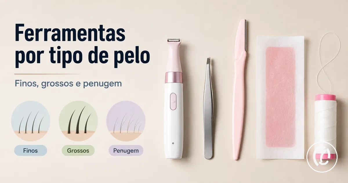 Ferramentas para remover pelos faciais selecionadas para pelos finos, pelos grossos e penugem