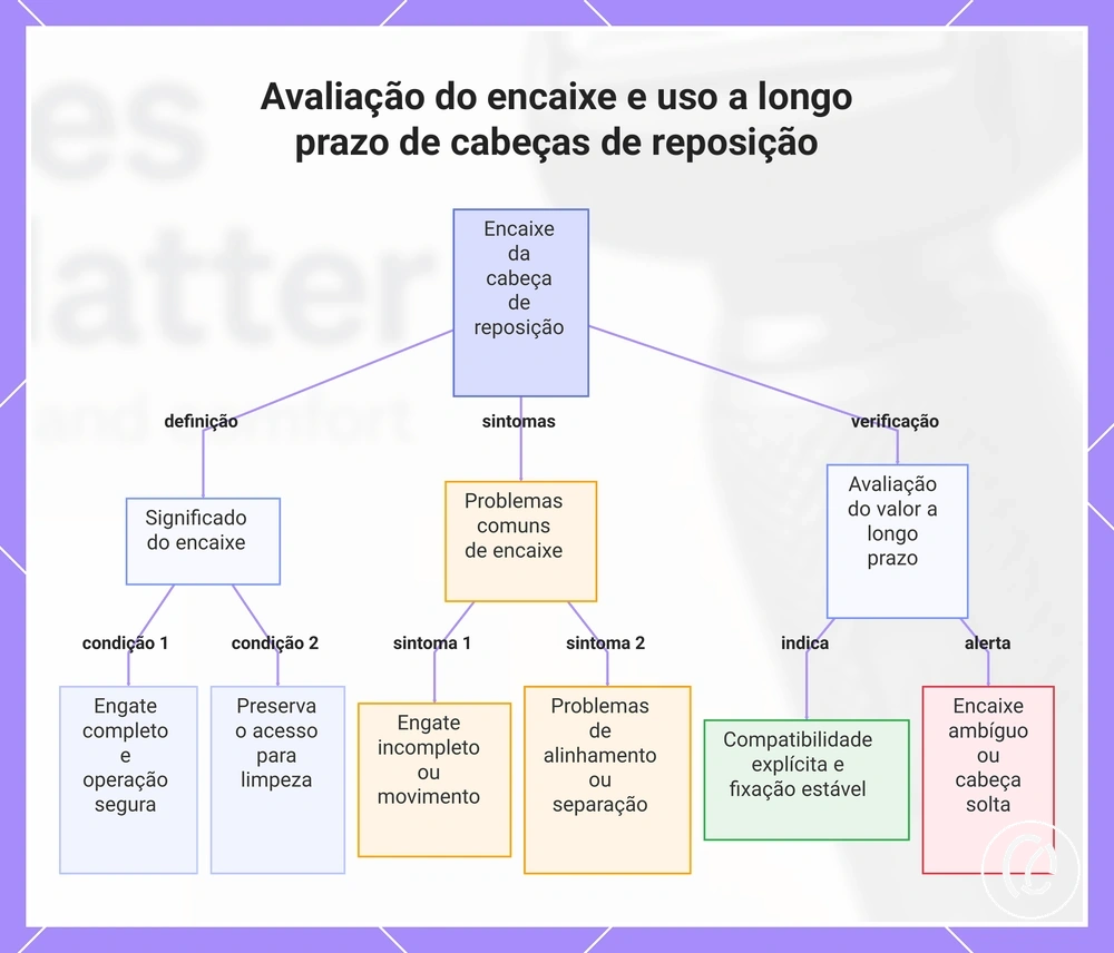 Avaliação do encaixe e uso a longo prazo de cabeças de reposição