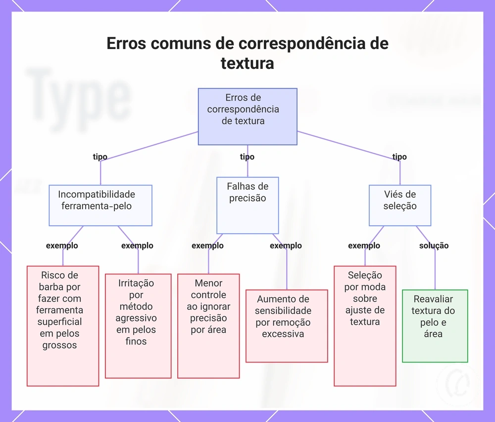 Erros comuns de correspondência de textura