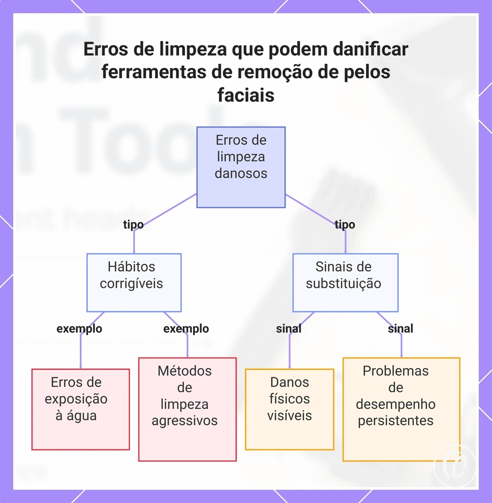 Erros de limpeza que podem danificar ferramentas de remoção de pelos faciais