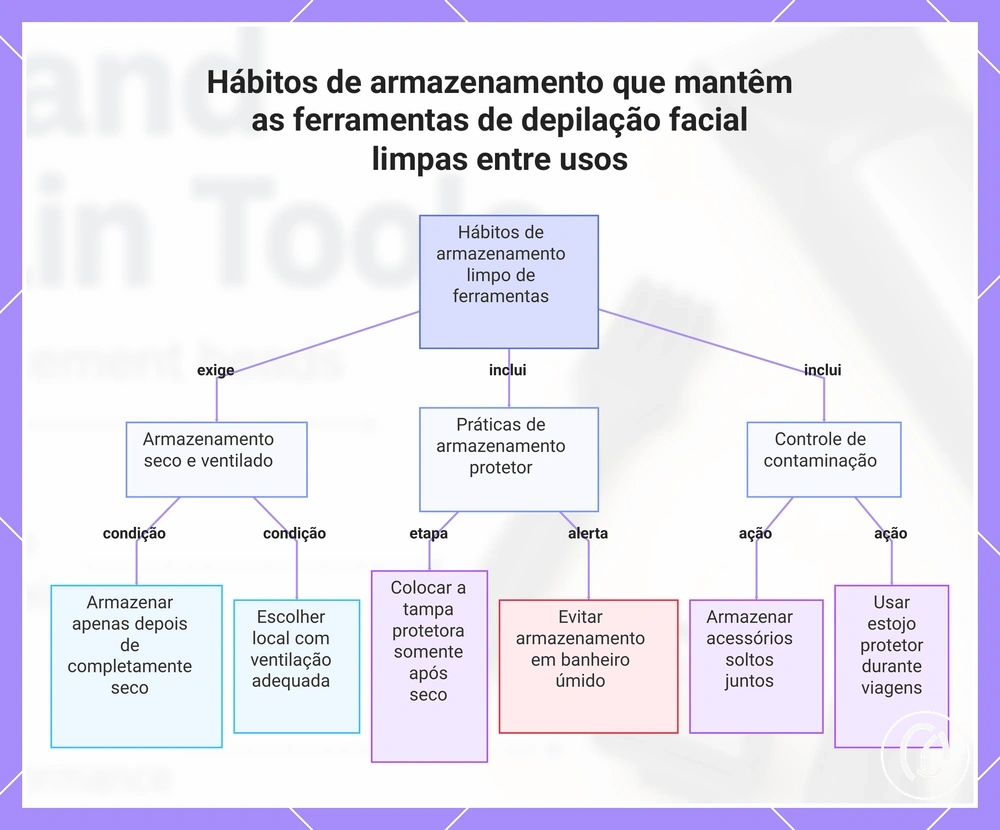 Hábitos de armazenamento que mantêm as ferramentas de depilação facial limpas entre usos