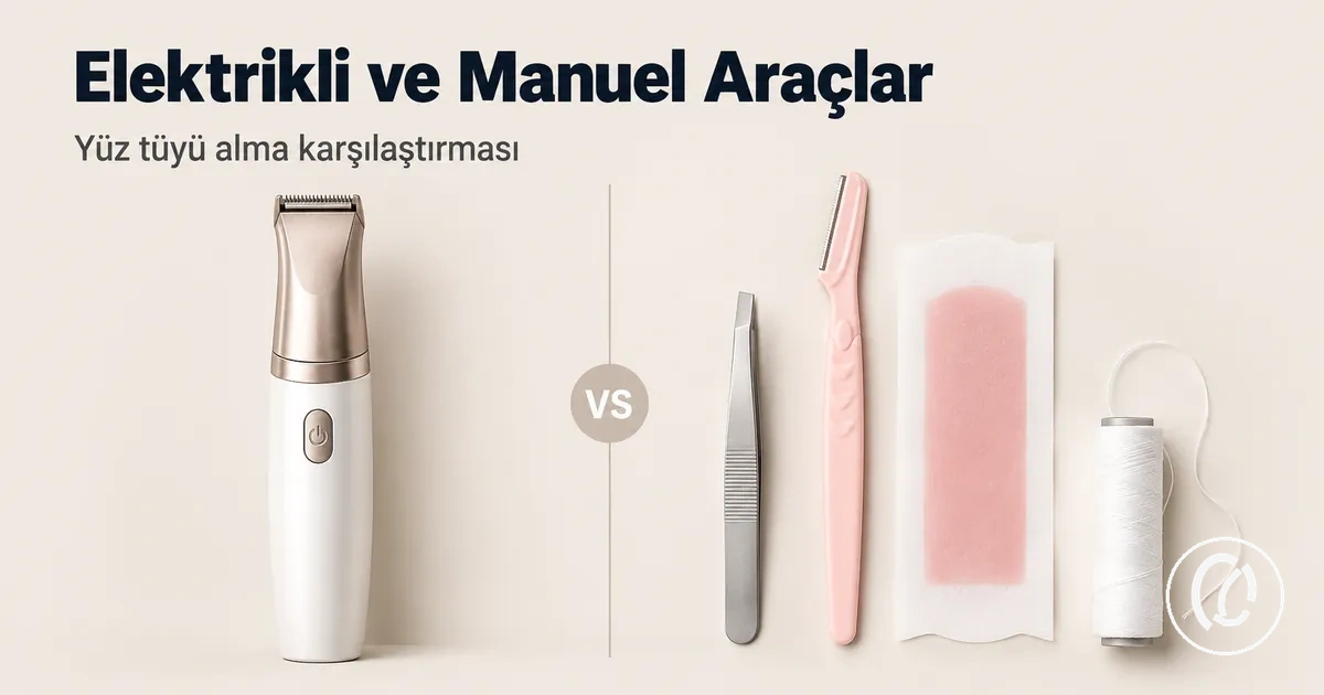 Yan yana karşılaştırılan elektrikli ve manuel yüz tüyü alma araçları