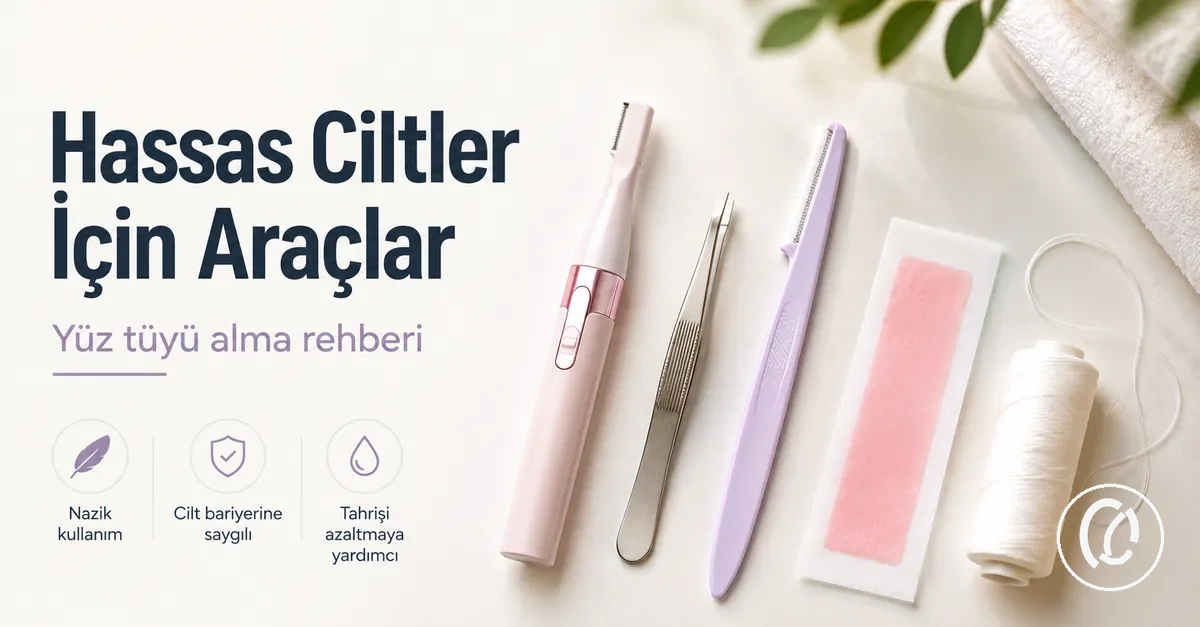Hassas ciltlere uygun nazik yüz tüyü alma araçları