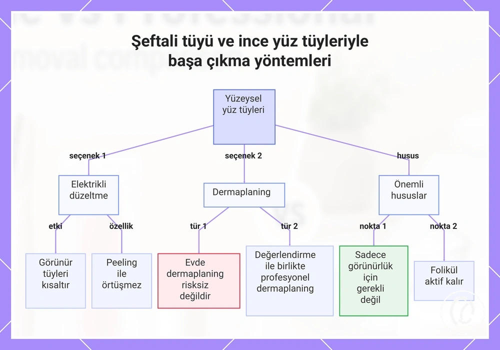 Şeftali tüyü ve ince yüz tüyleriyle başa çıkma yöntemleri