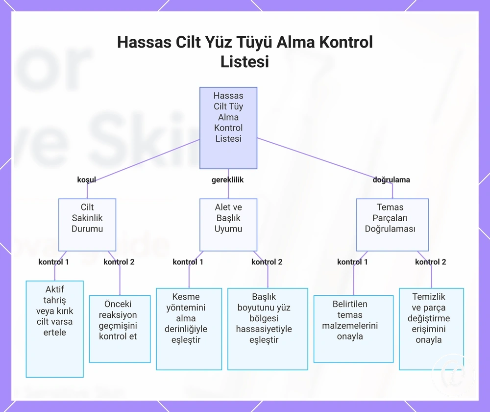 Hassas Cilt Yüz Tüyü Alma Kontrol Listesi