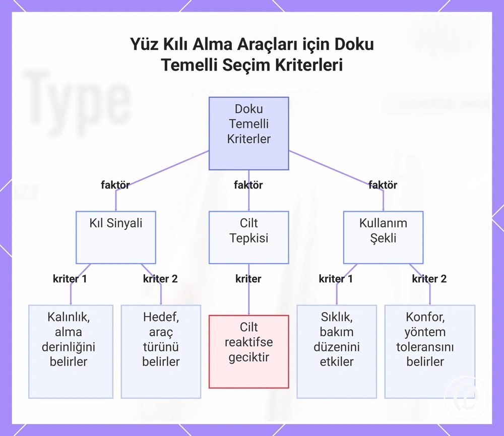 Yüz Kılı Alma Araçları için Doku Temelli Seçim Kriterleri