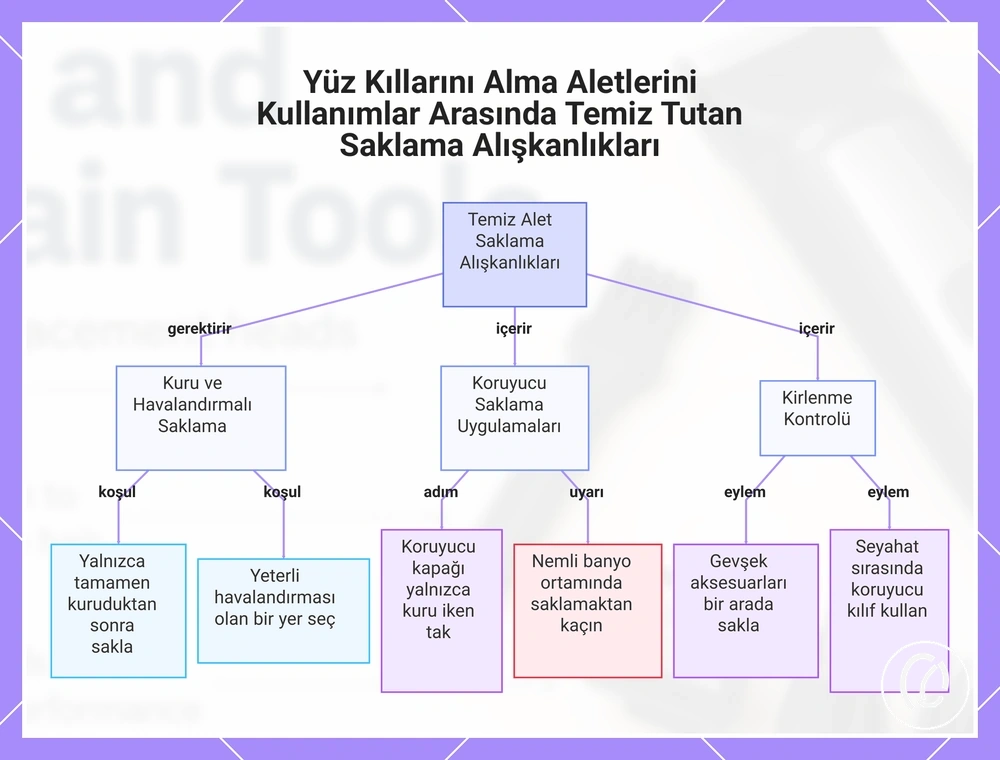 Yüz Kıllarını Alma Aletlerini Kullanımlar Arasında Temiz Tutan Saklama Alışkanlıkları