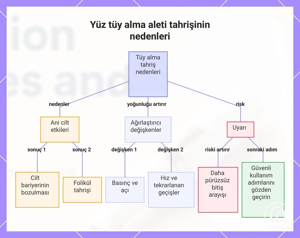 Yüz tüy alma aleti tahrişinin nedenleri