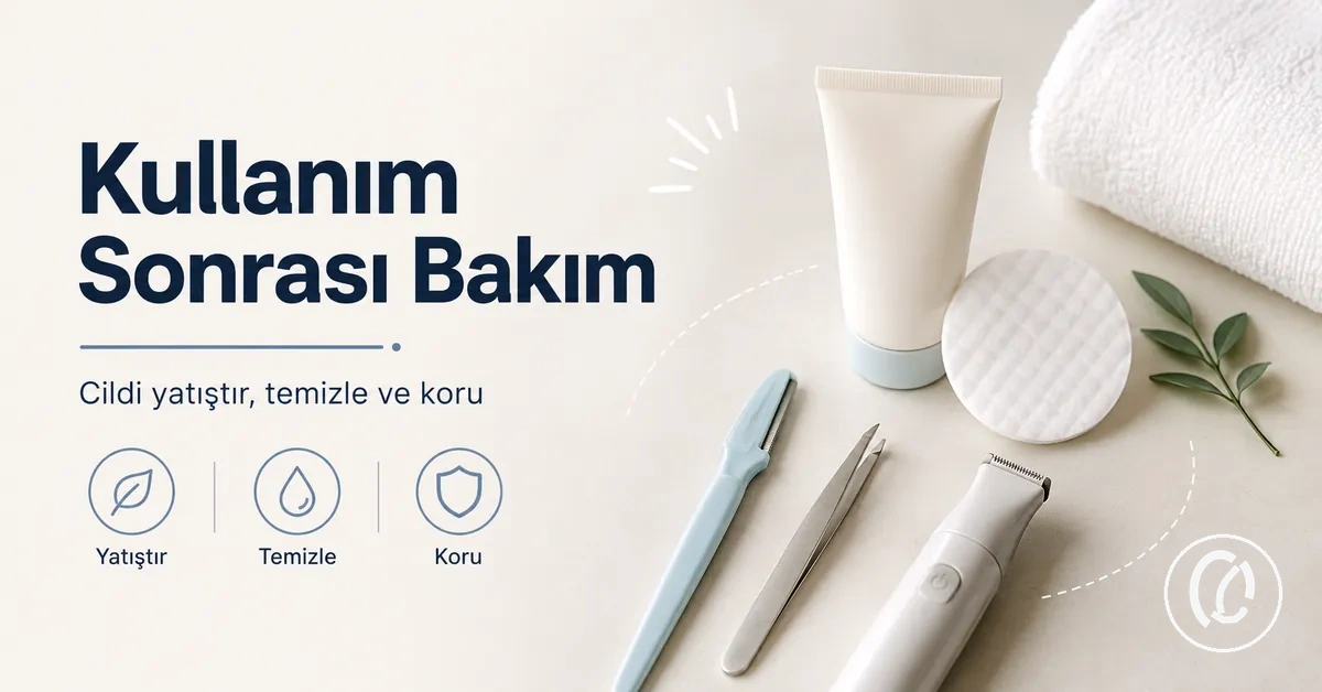 Yüz tüyü alma araçlarının yanında yer alan bakım ürünleri