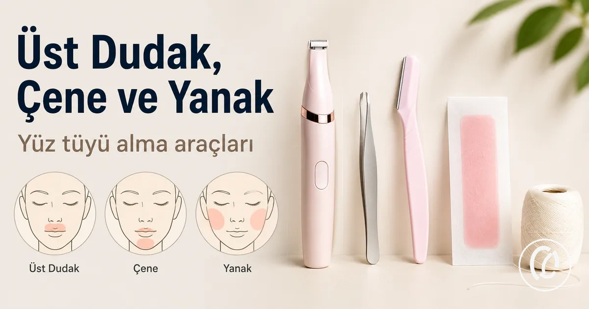 Üst dudak, çene ve yanak bölgeleri için yüz tüyü alma araçları