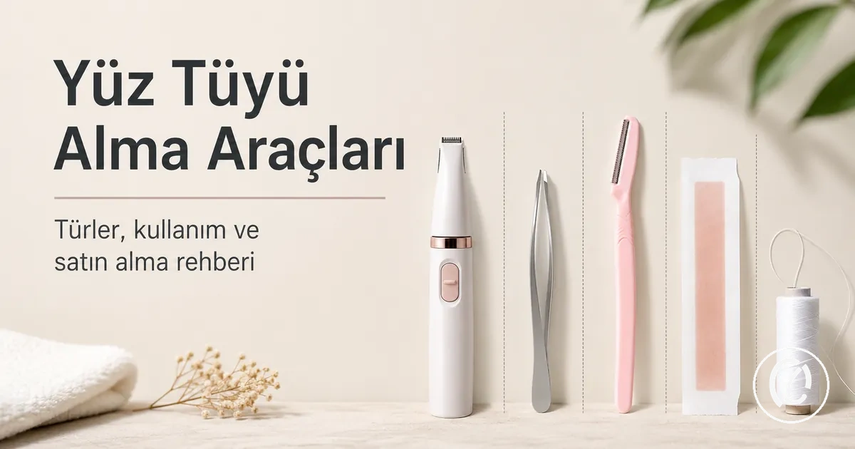 Türleri ve kullanım alanlarını karşılaştırmak için düzenlenmiş yüz tüyü alma araçları