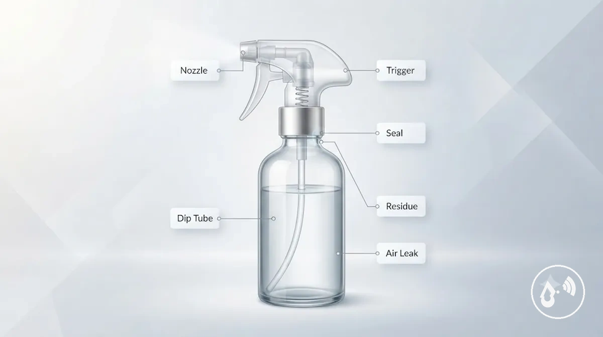 Common causes behind continuous mist spray bottle failures