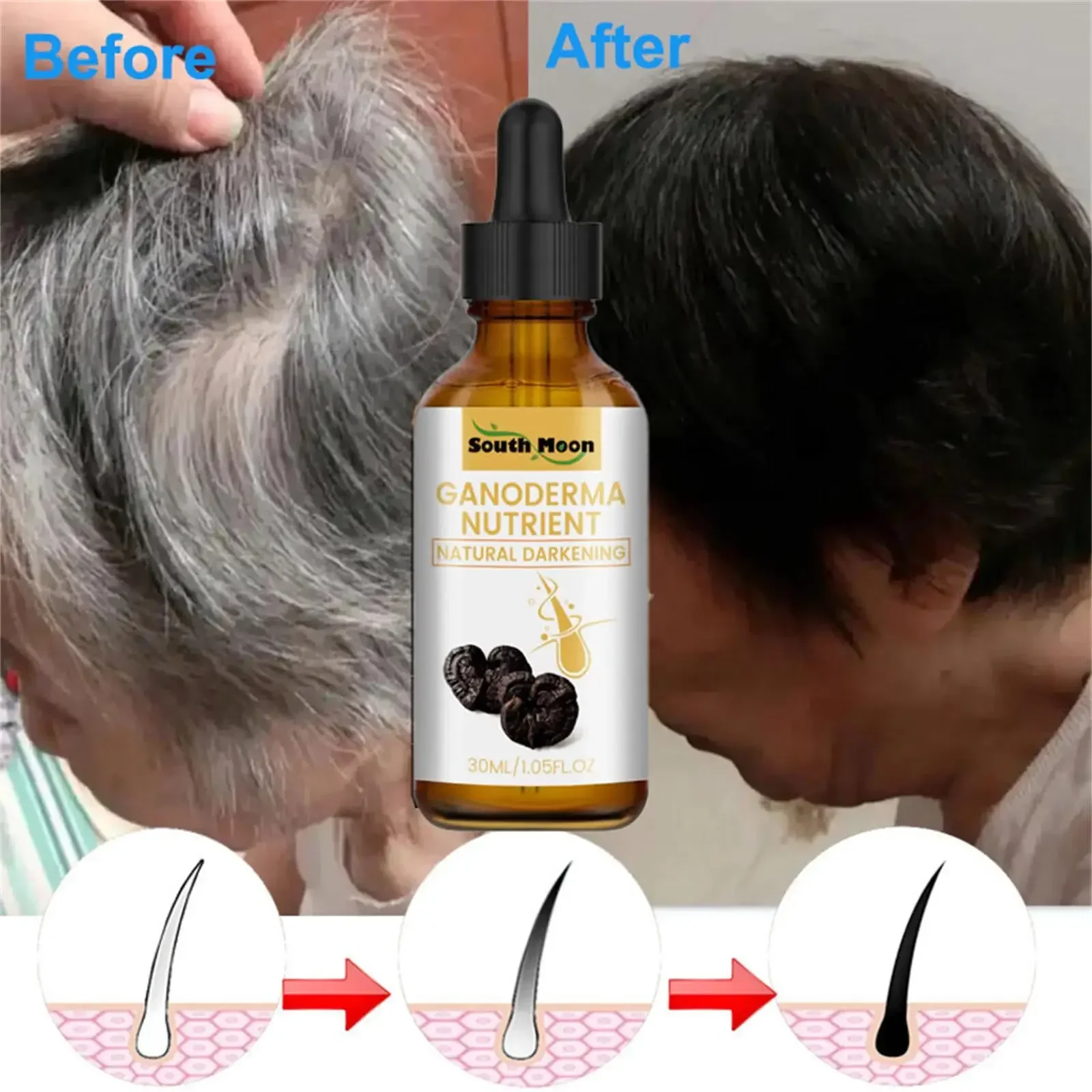 Sérum de traitement des cheveux gris et blancs