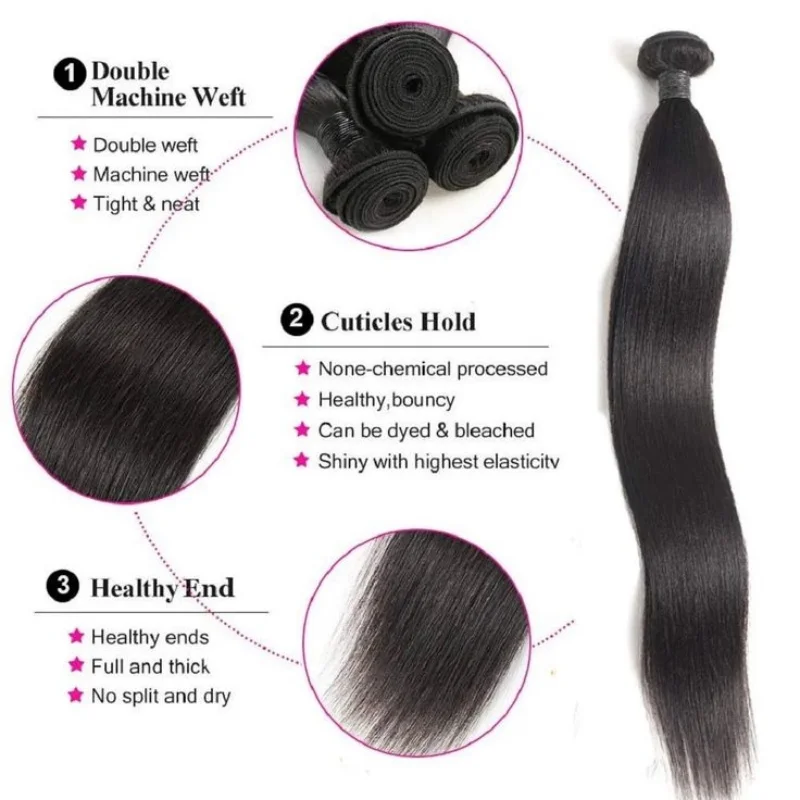 Tissage en lot naturel brésilien vierges lisses