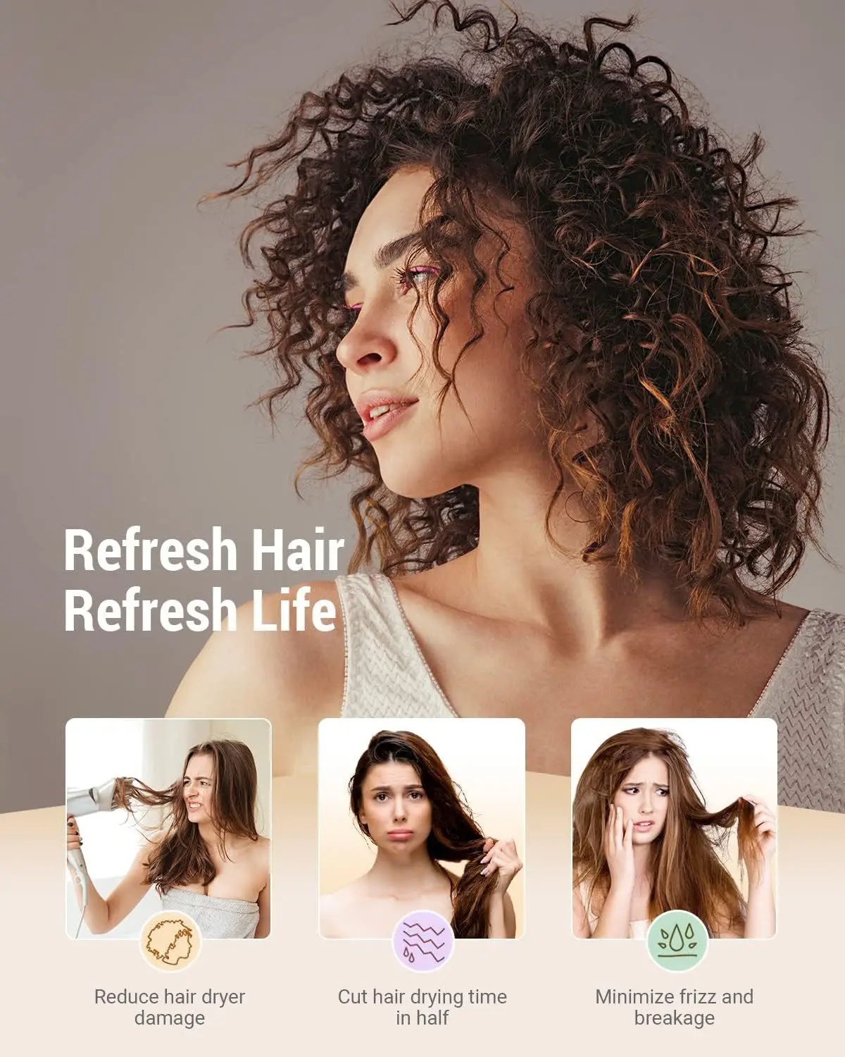 Grande Serviette de Cheveux Longs en Microcarence pour Femme