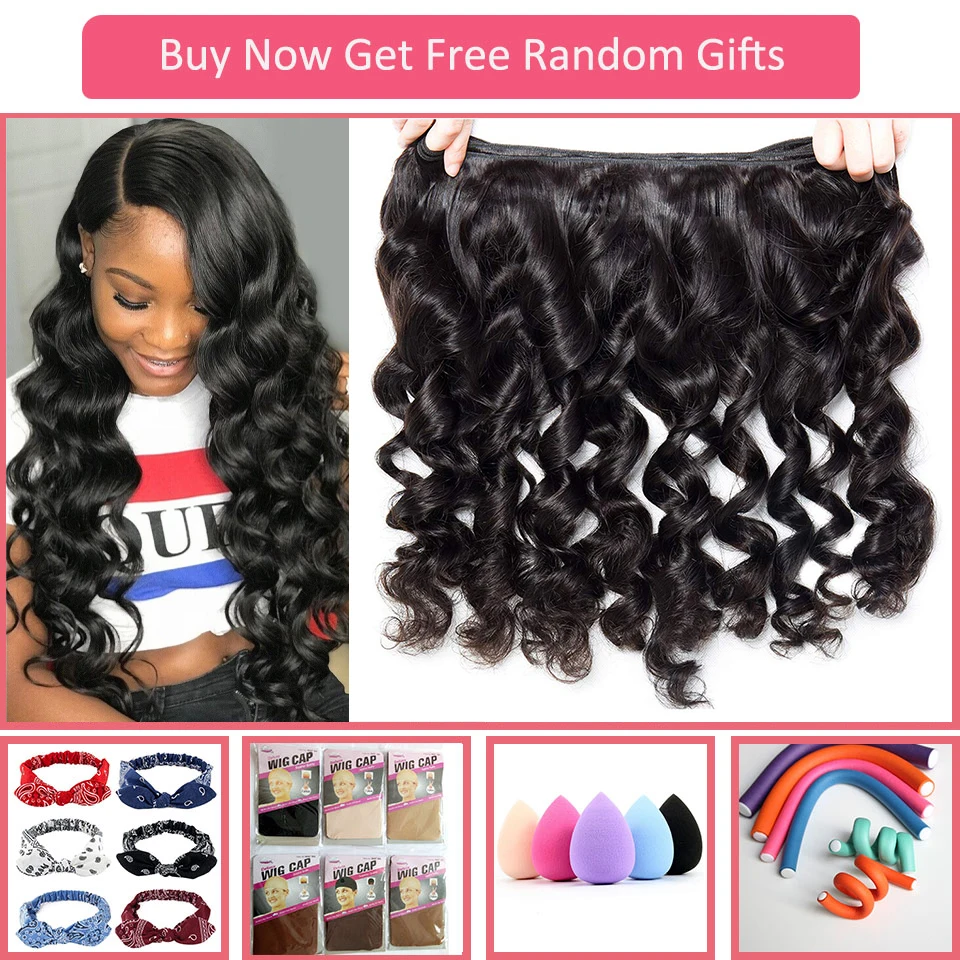 Extensions de cheveux humains brésiliens noirs naturels