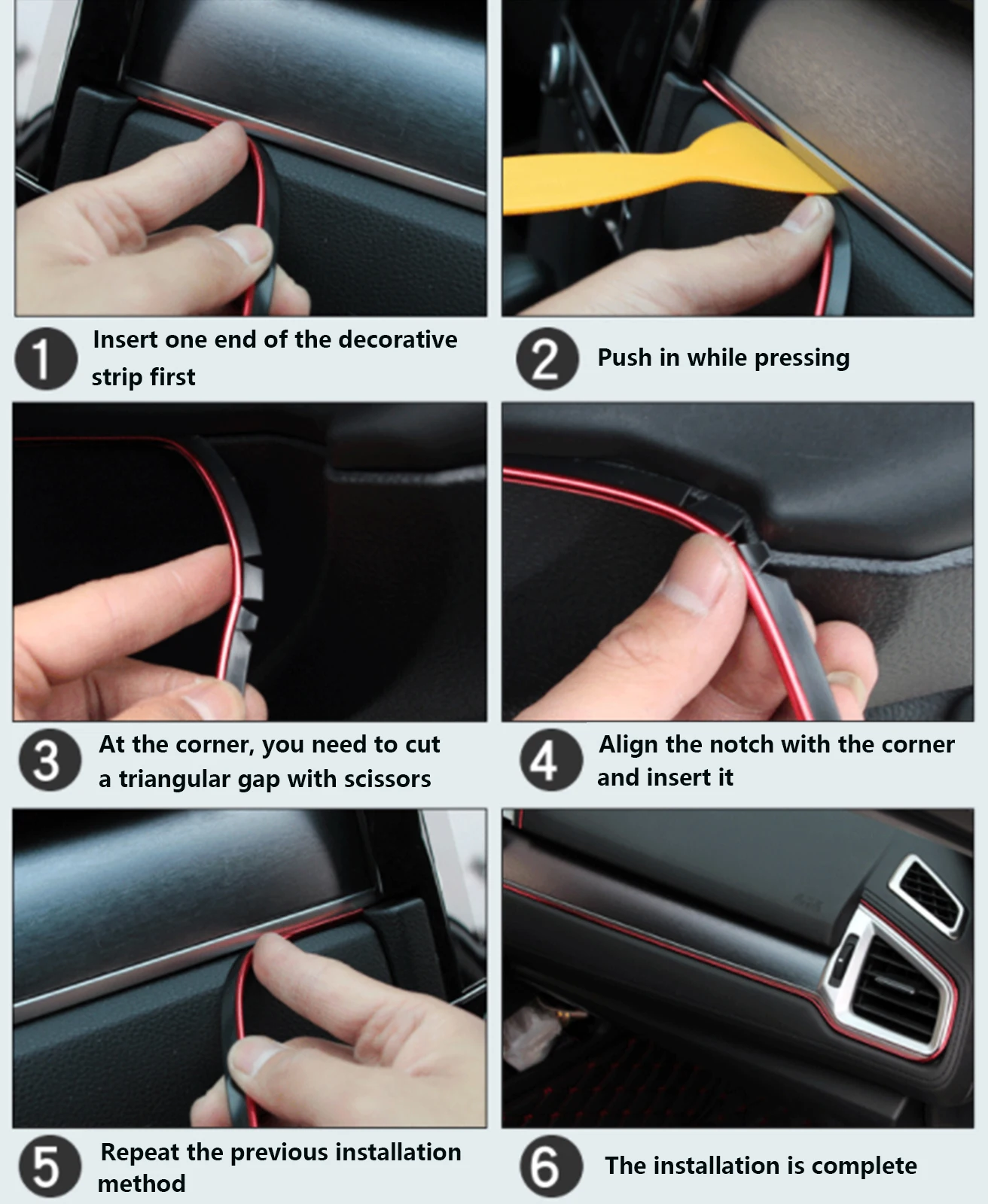 Conseils d'installation des bandes de décoration intérieure de voiture