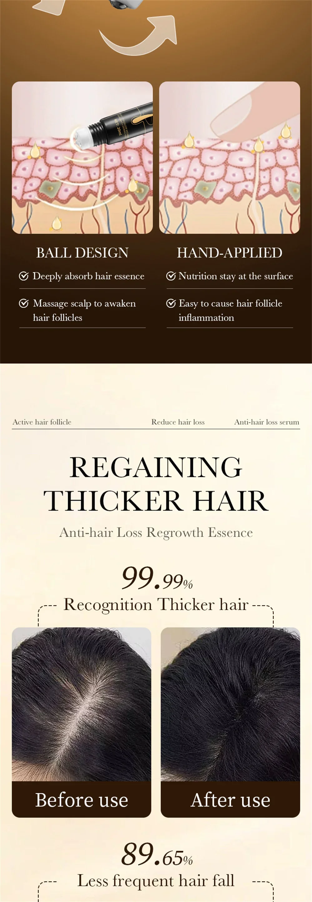 Essence de croissance rapide des cheveux