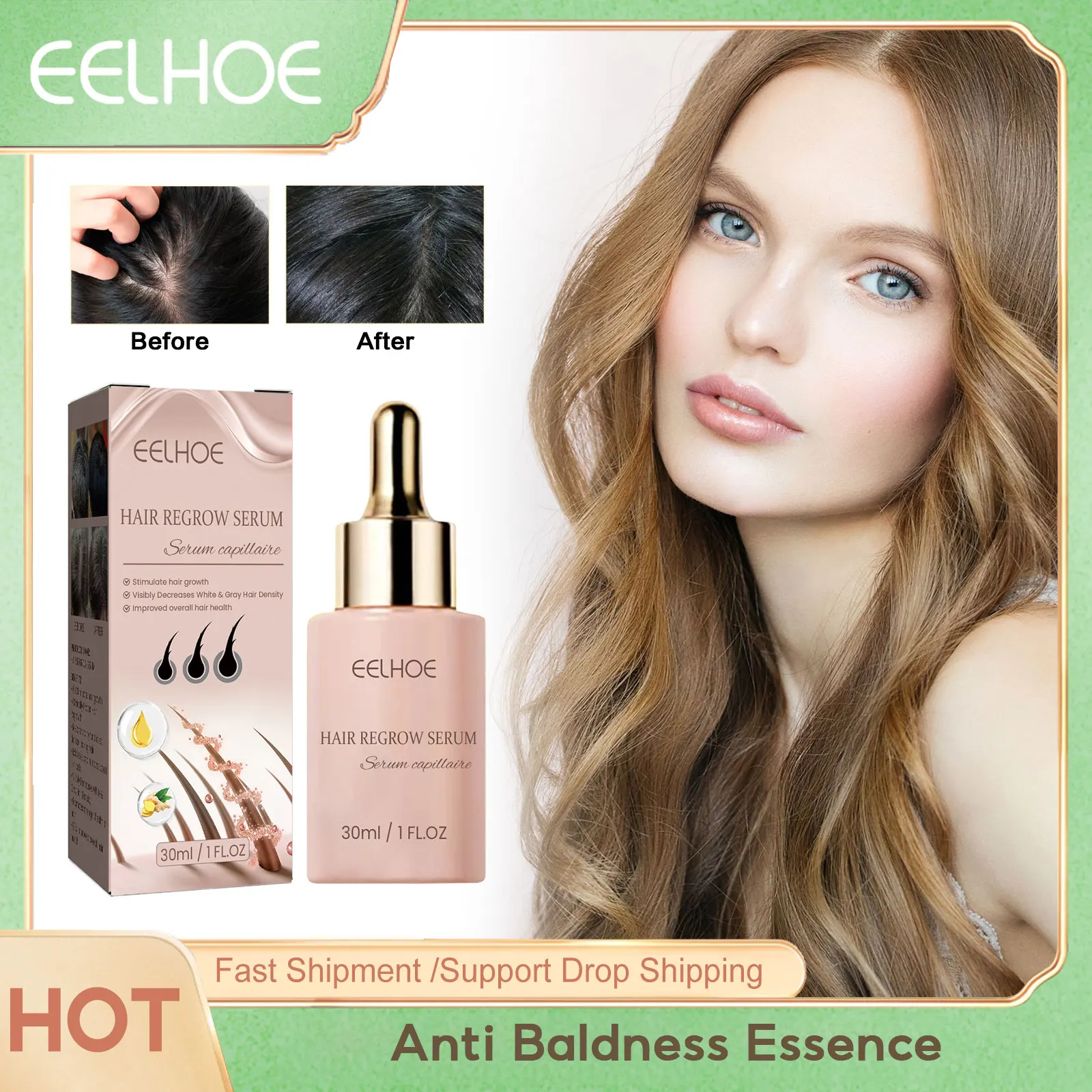 Huile essentielle anti-perte pour la croissance des cheveux