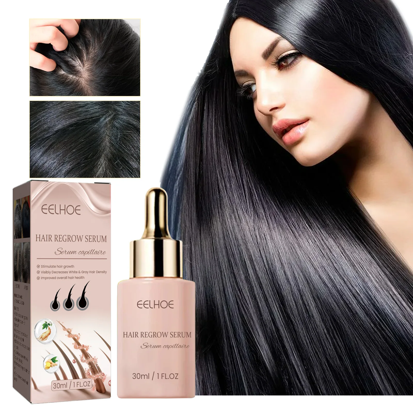 Huile essentielle anti-perte pour la croissance des cheveux