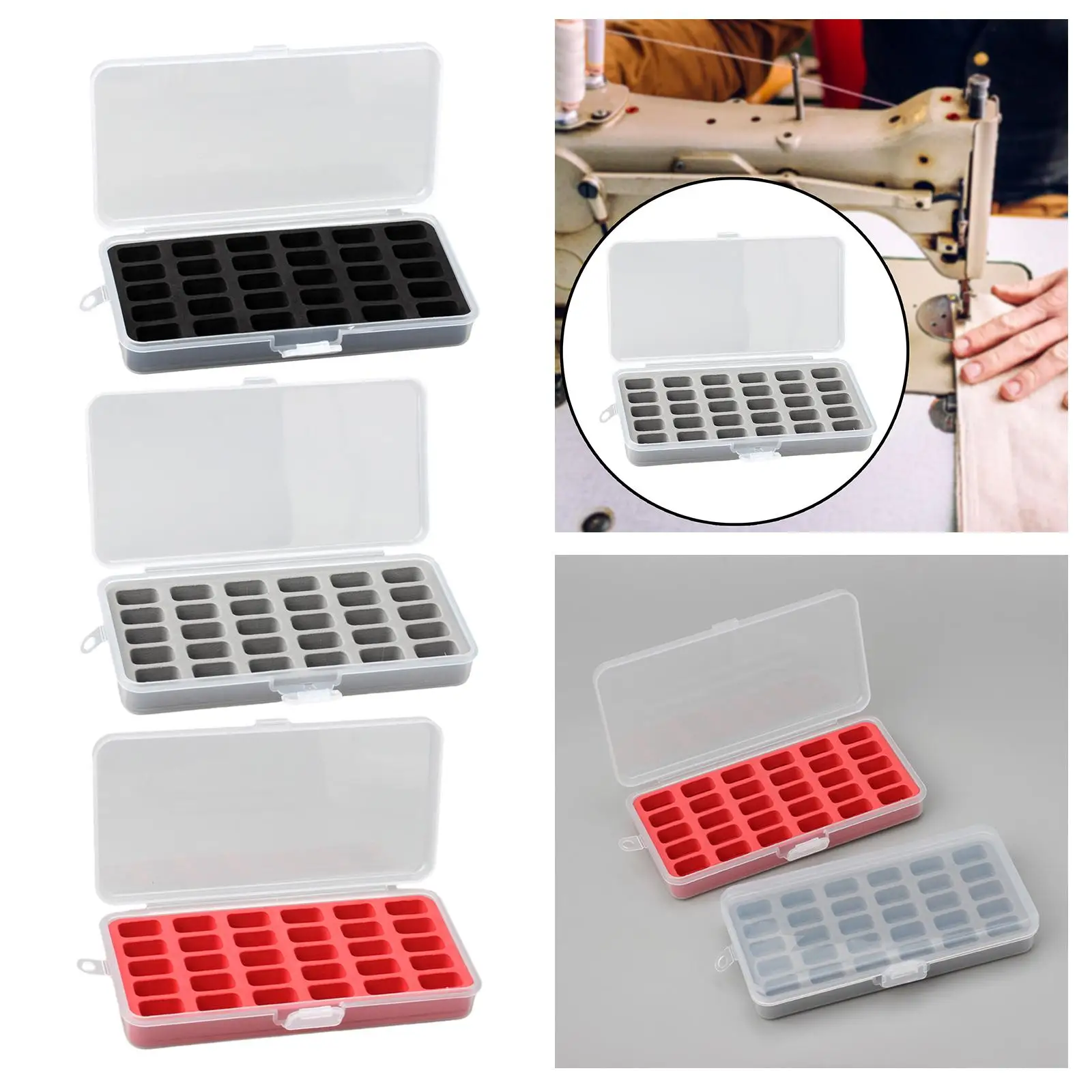 30 Grids Bobbin Box Household Bobbins Container Bobbin Storage Organizer for Sewing Machine Practical Bobbin Spool Holder
