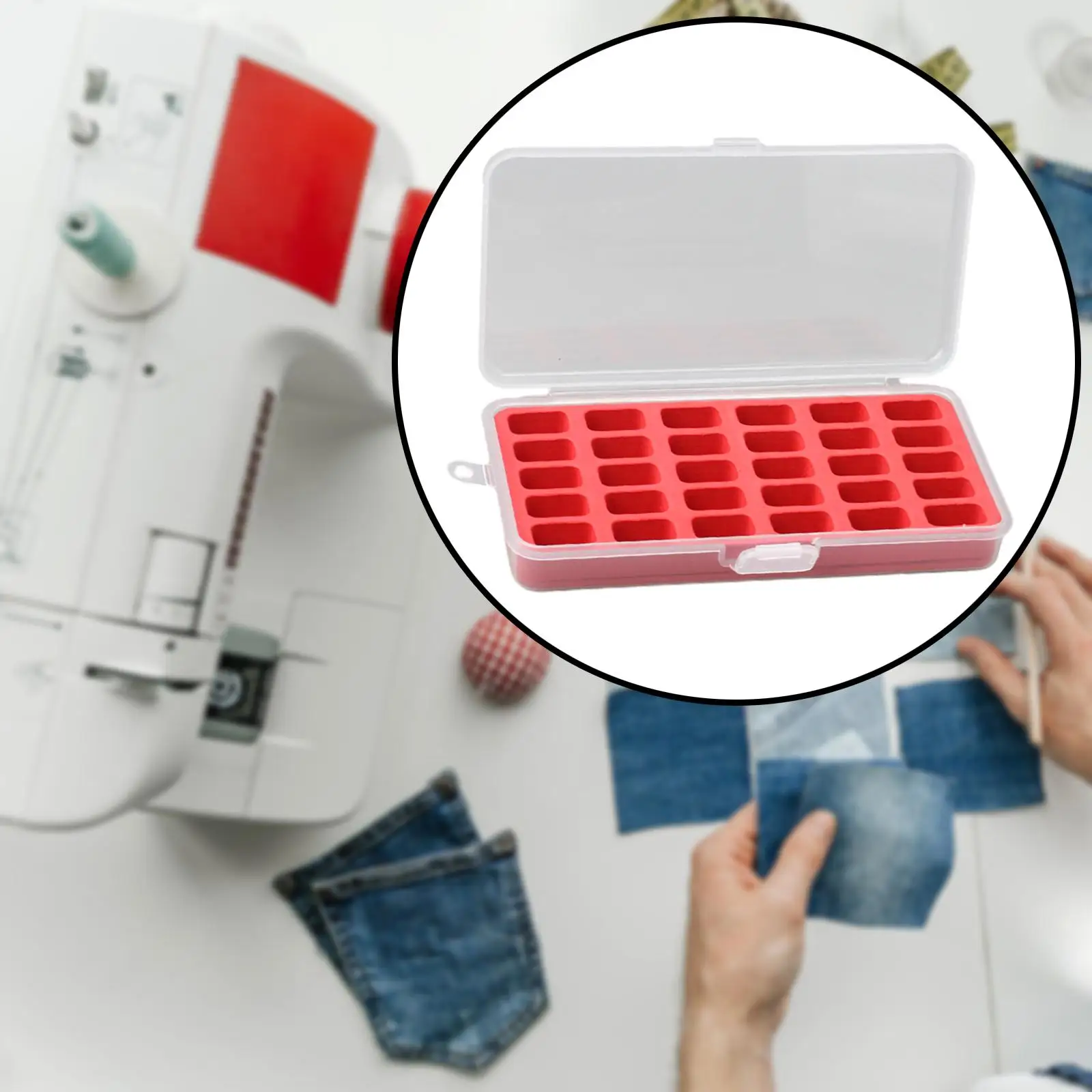 30 Grids Bobbin Box Household Bobbins Container Bobbin Storage Organizer for Sewing Machine Practical Bobbin Spool Holder