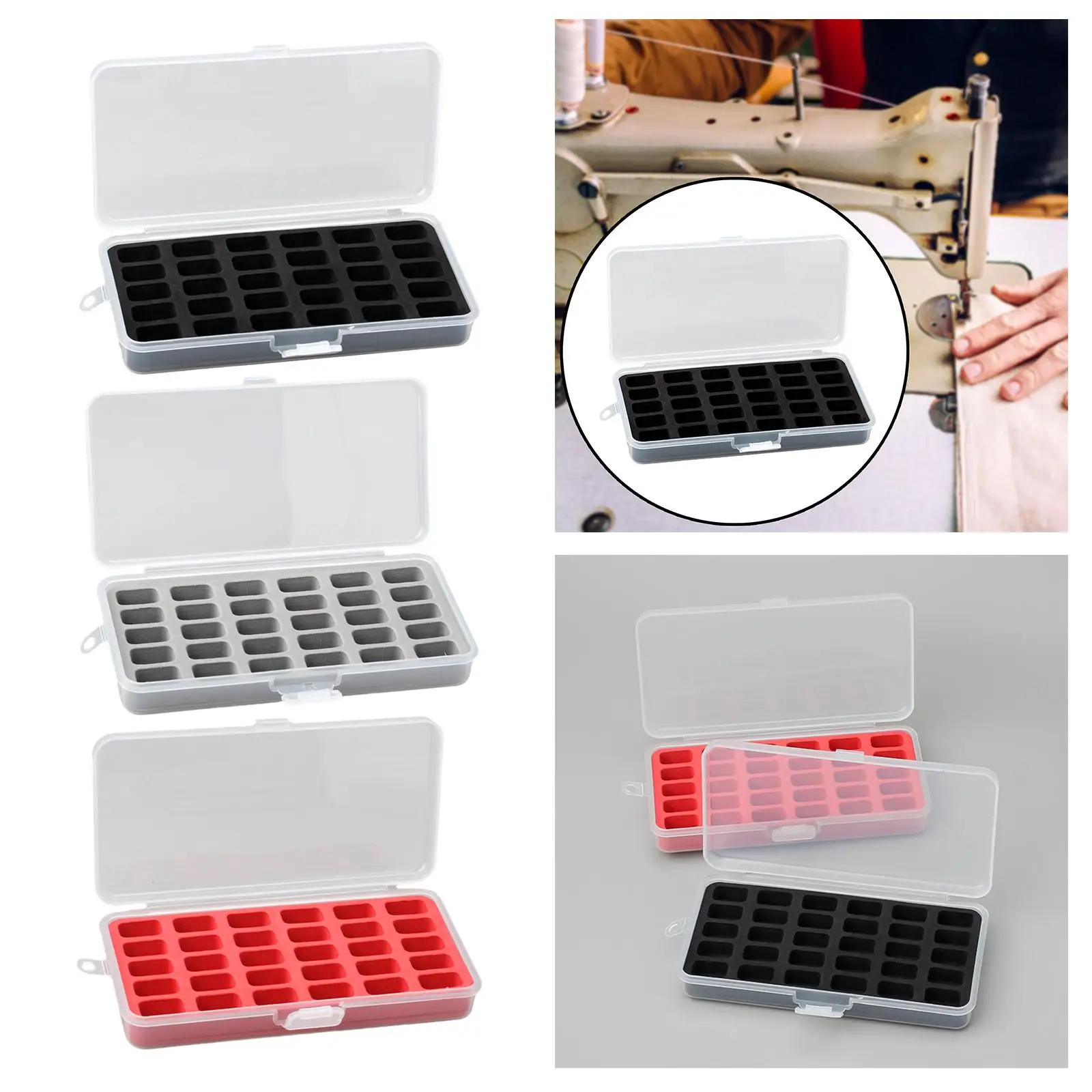30 Grids Bobbin Box Household Bobbins Container Bobbin Storage Organizer for Sewing Machine Practical Bobbin Spool Holder