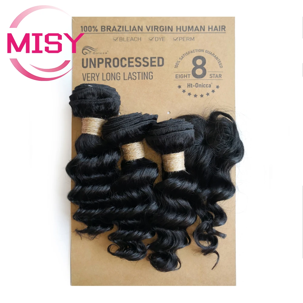 Cheveux humains de 8 pouces