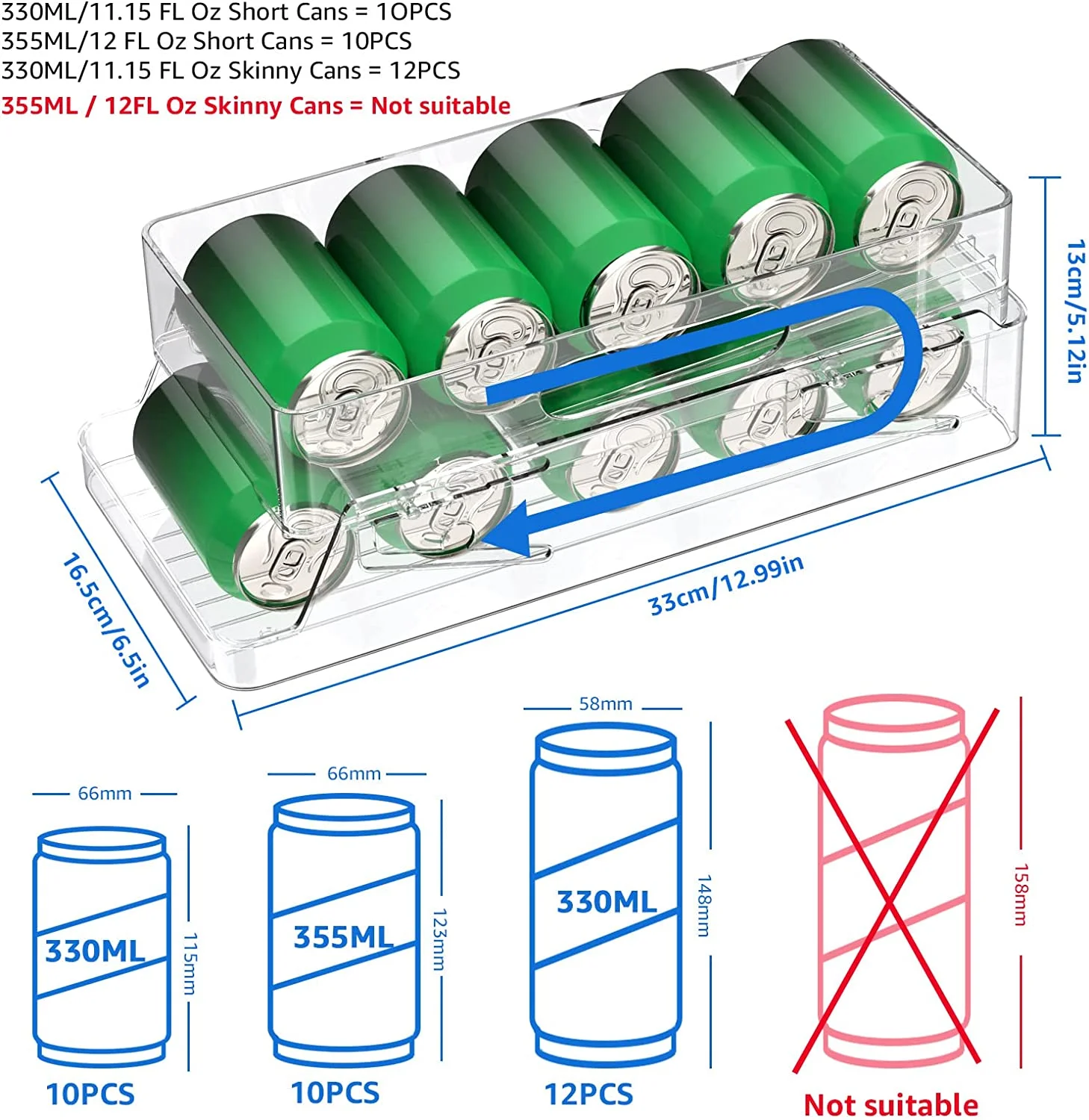 Distributeur de canettes de soda empilables