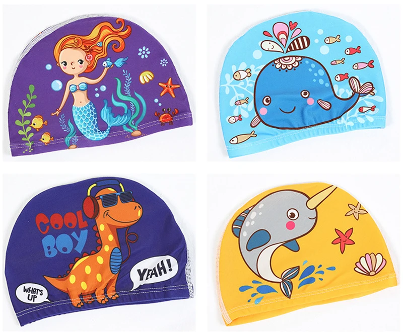 Image du bonnet de natation en tissu pour enfants