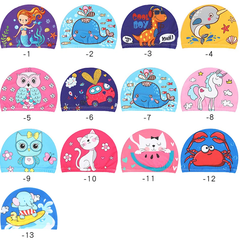 Image du bonnet de natation en tissu pour enfants