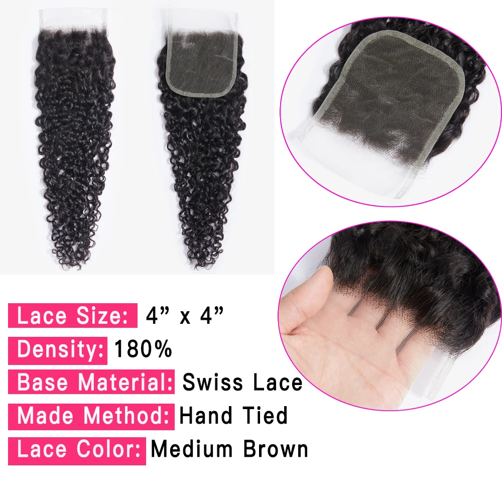 Bundles brésiliens bouclés avec fermeture